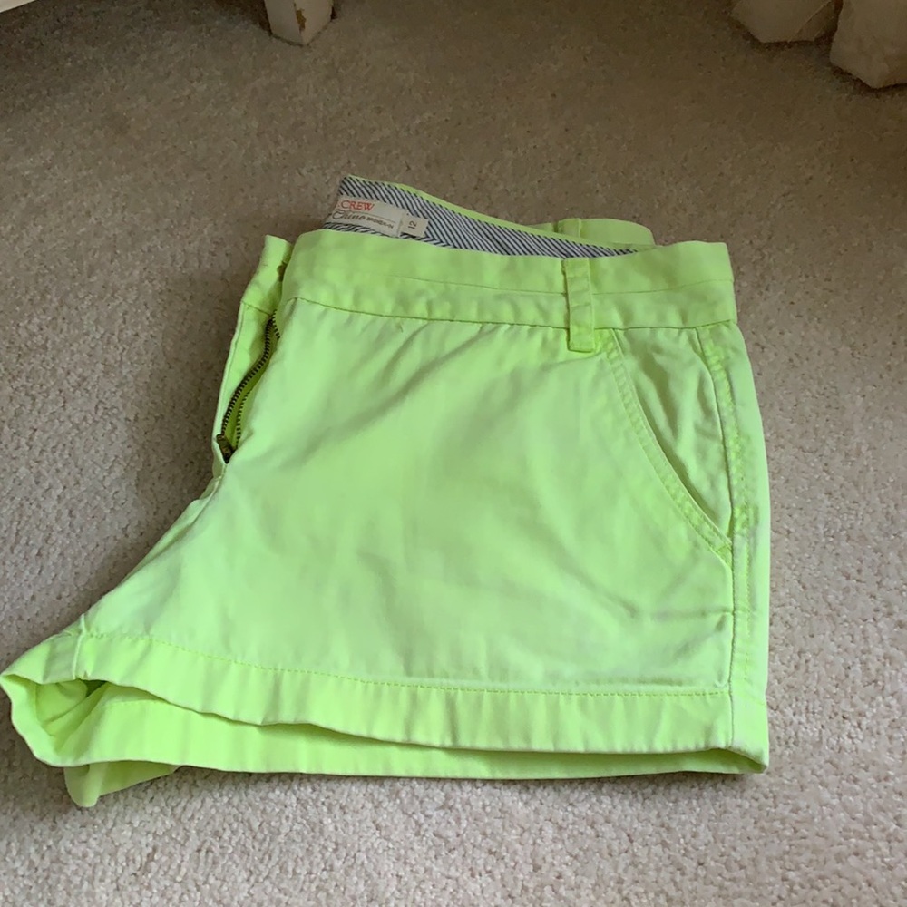 J. Crew 3” Inseam yellow-green shorts